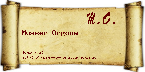Musser Orgona névjegykártya